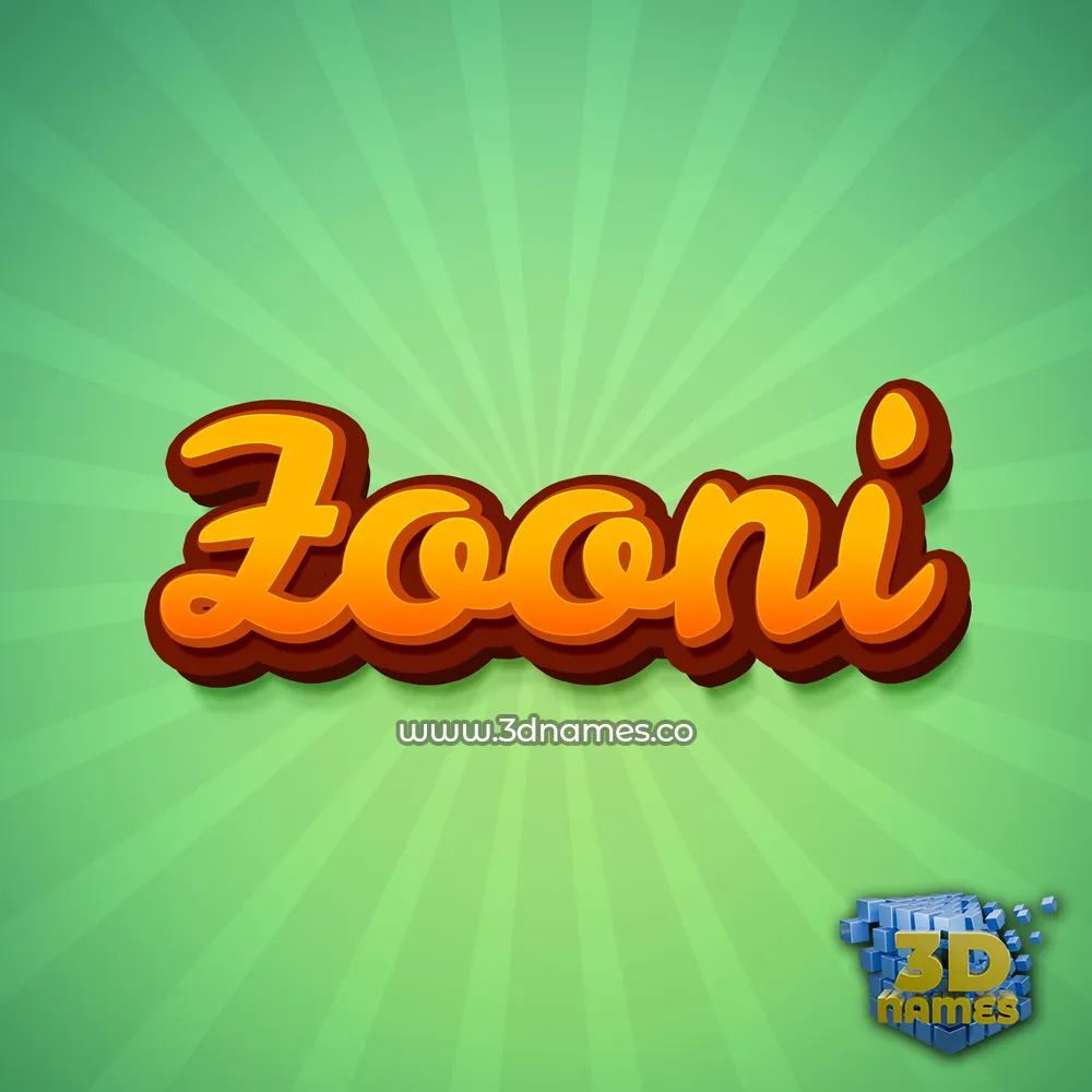 zooni in Green Rays style - 3D name wallpaper