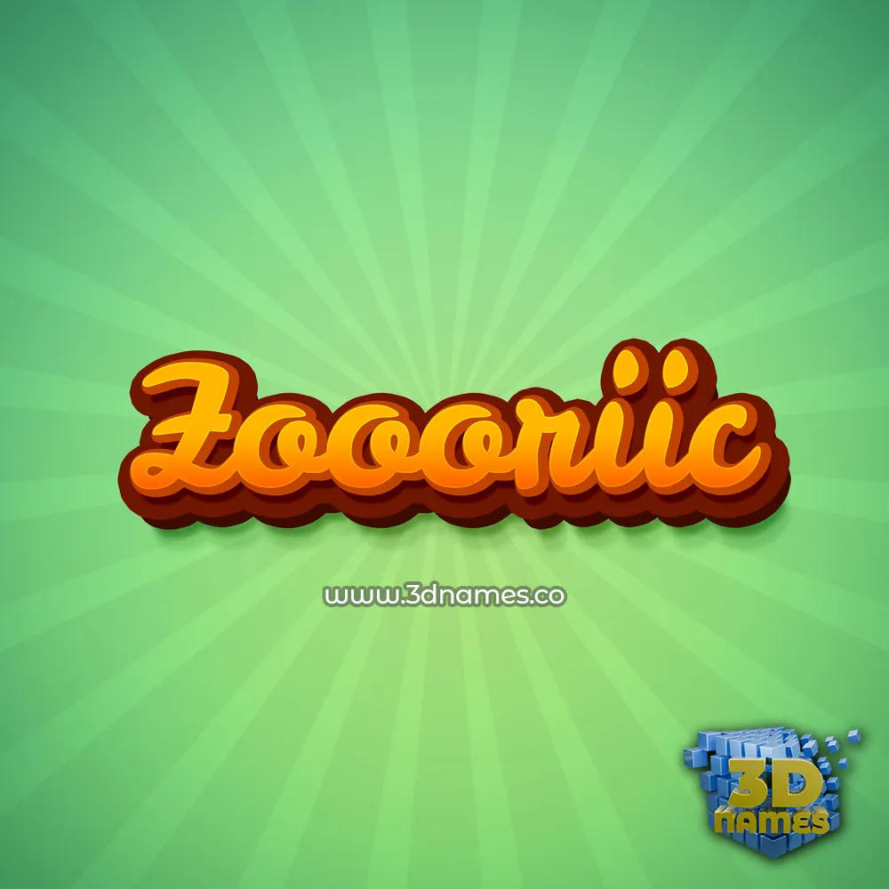 zoooriic in Green Rays style - 3D name wallpaper