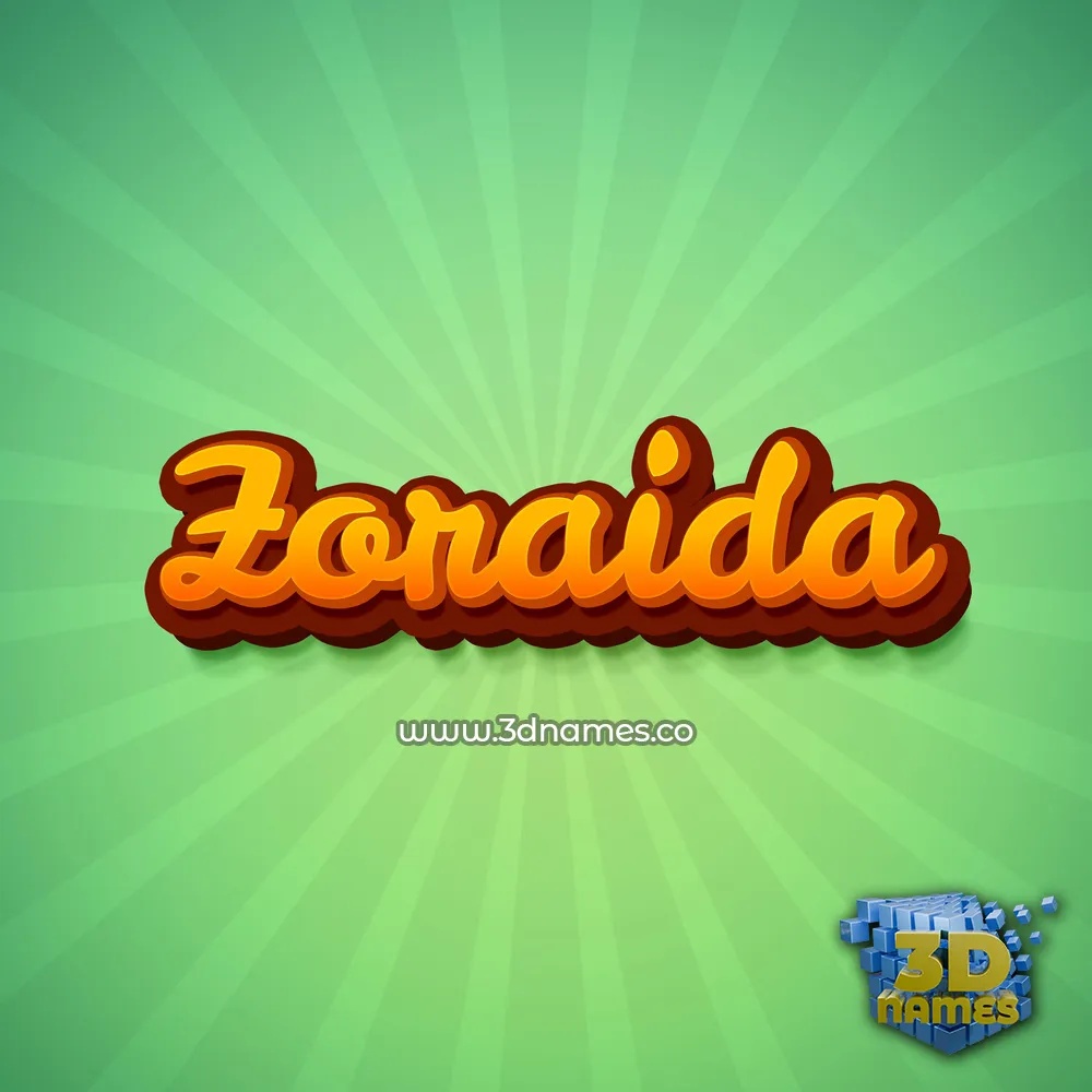 zoraida in Green Rays style - 3D name wallpaper