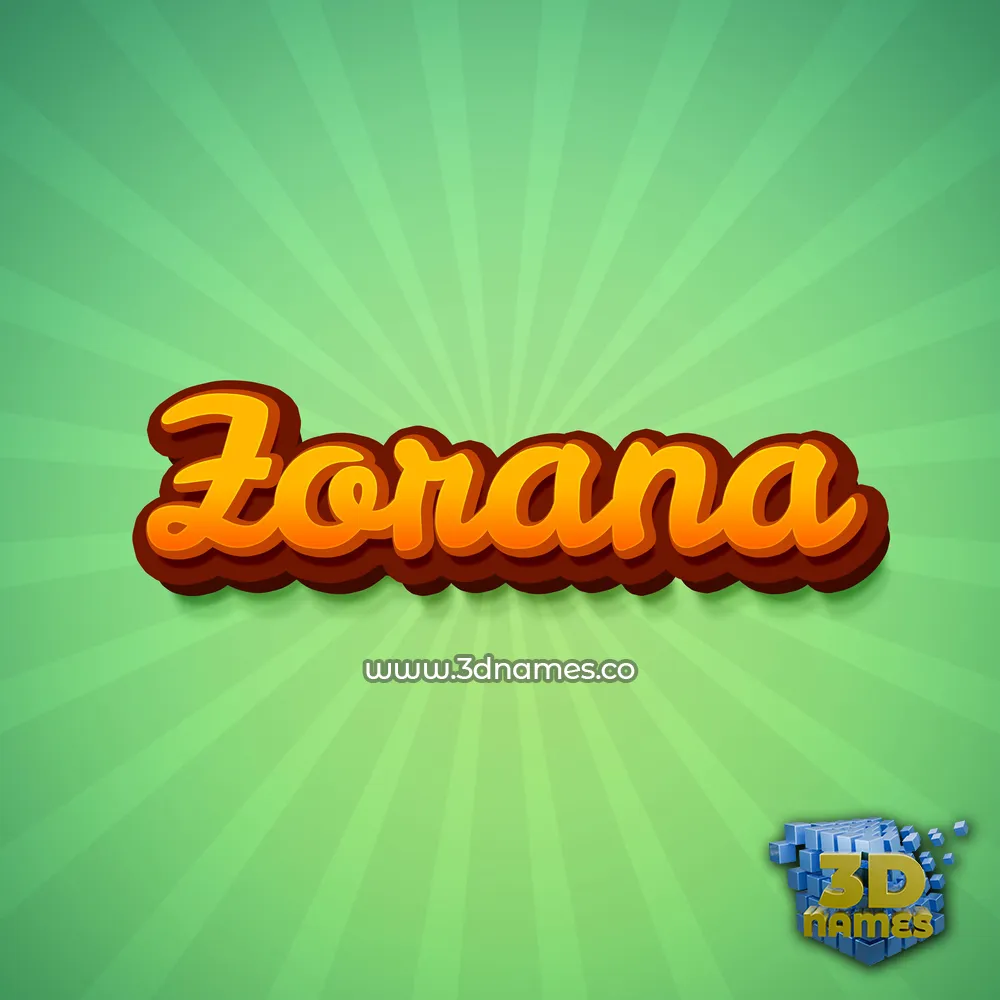 zorana in Green Rays style - 3D name wallpaper