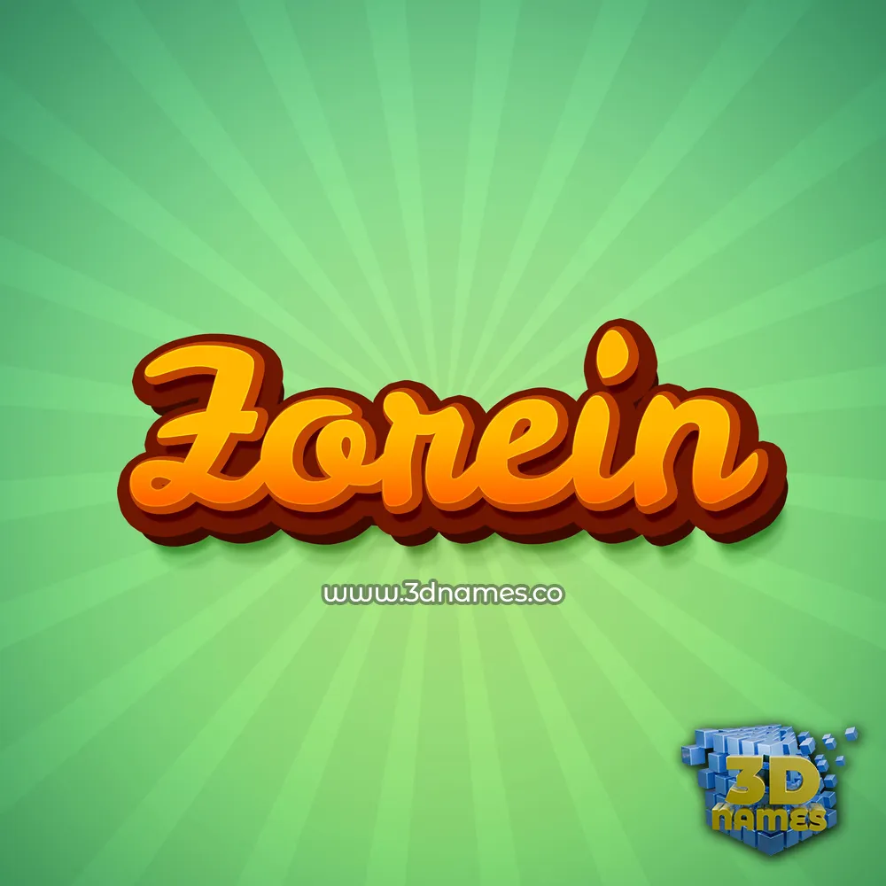 zorein in Green Rays style - 3D name wallpaper