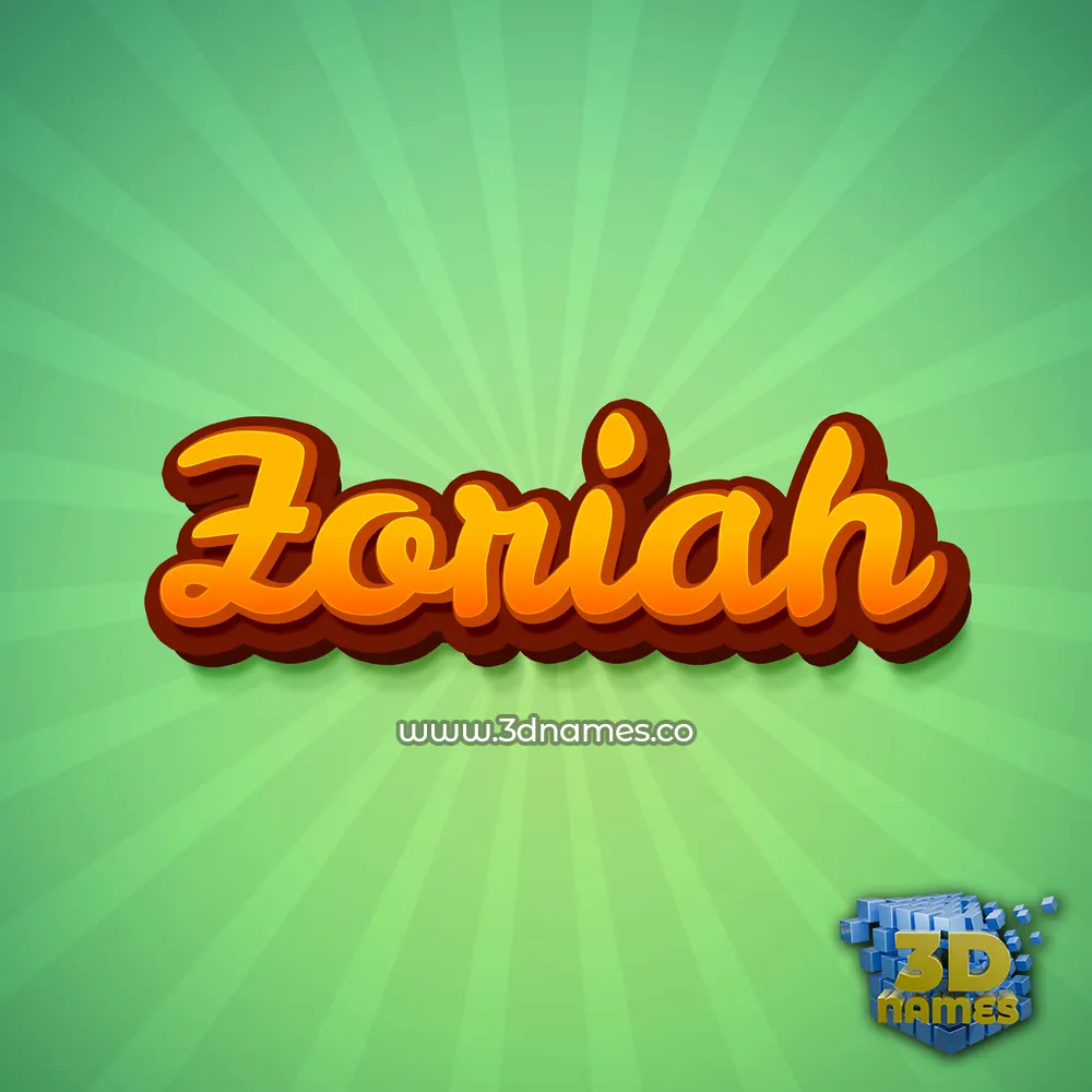 zoriah in Green Rays style - 3D name wallpaper