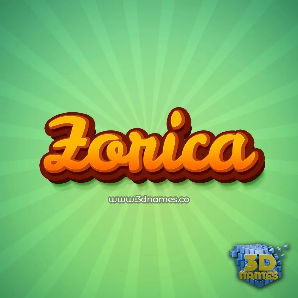 zorica in Green Rays style - 3D name wallpaper