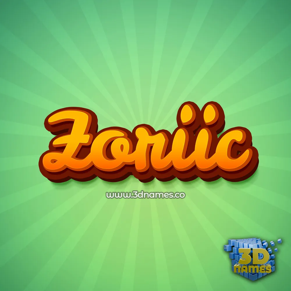 zoriic in Green Rays style - 3D name wallpaper