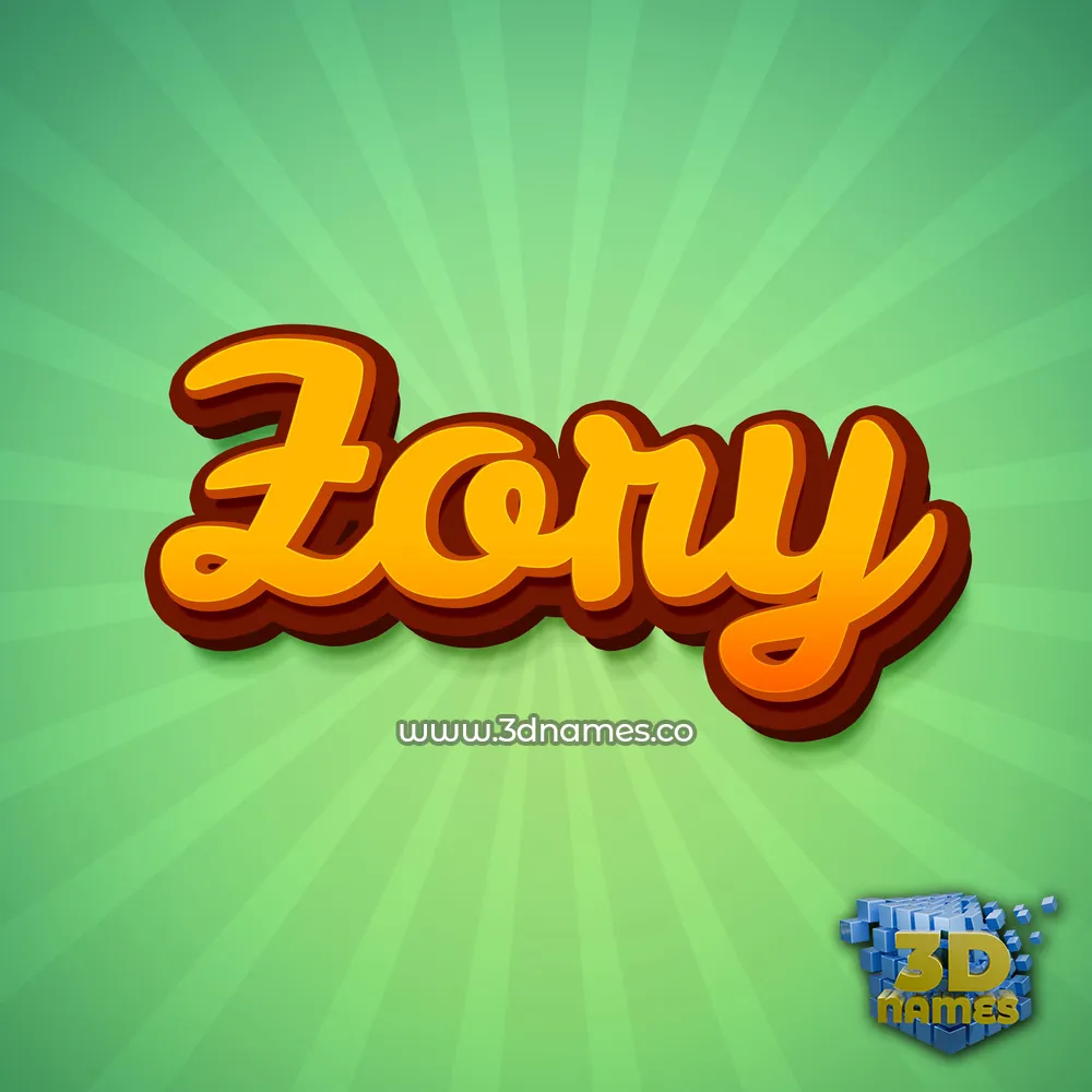 zory in Green Rays style - 3D name wallpaper