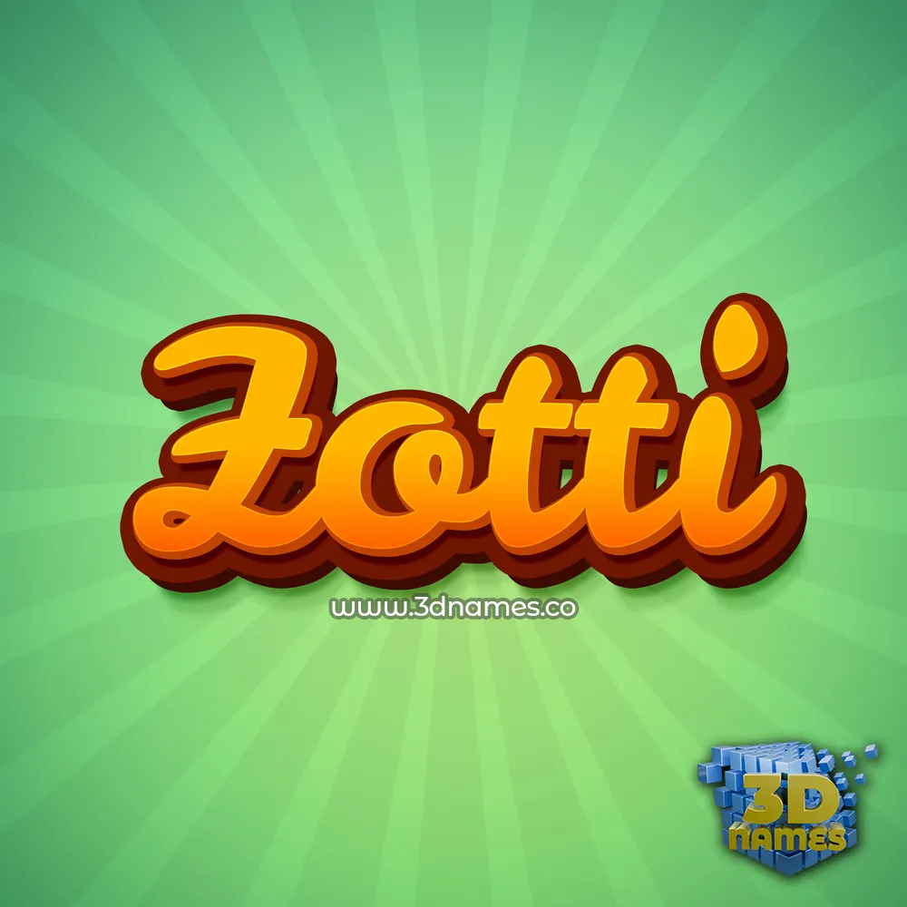 zotti in Green Rays style - 3D name wallpaper