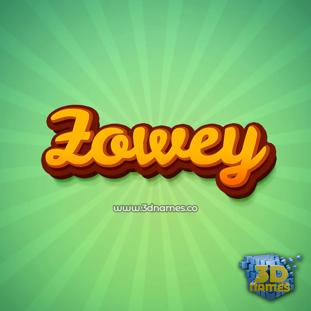 zowey in Green Rays style - 3D name wallpaper