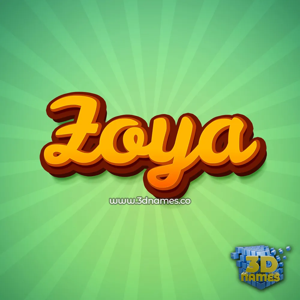 zoya in Green Rays style - 3D name wallpaper