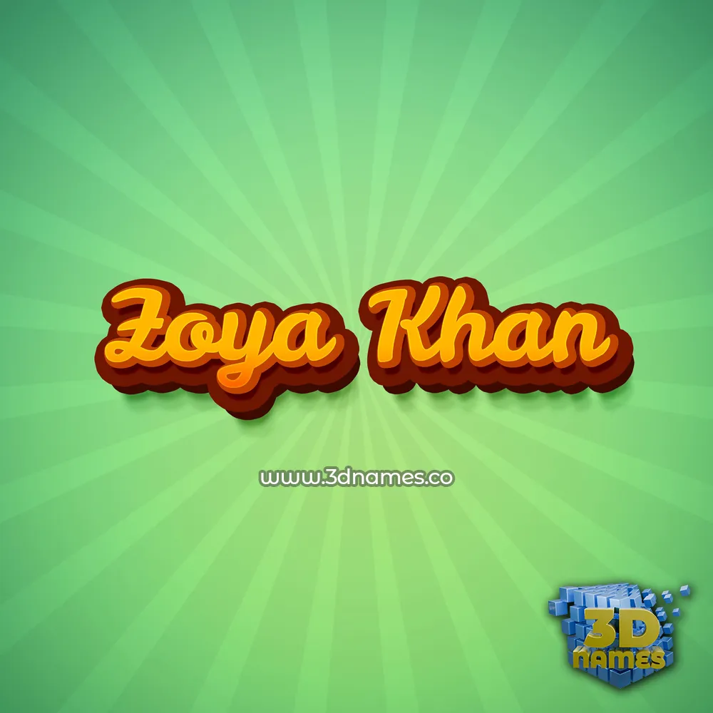 zoya khan in Green Rays style - 3D name wallpaper