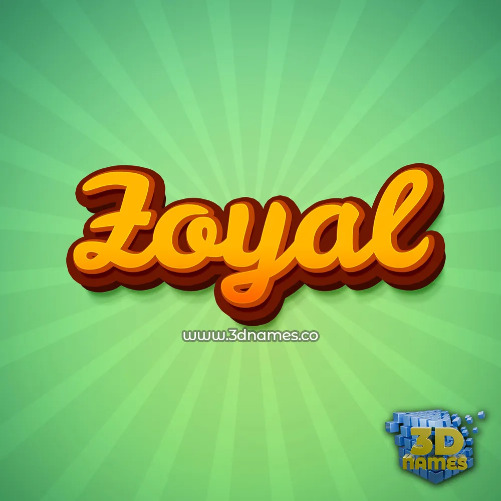 zoyal in Green Rays style - 3D name wallpaper