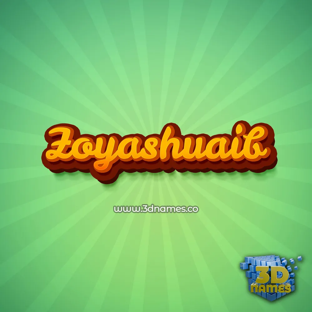 zoyashuaib in Green Rays style - 3D name wallpaper