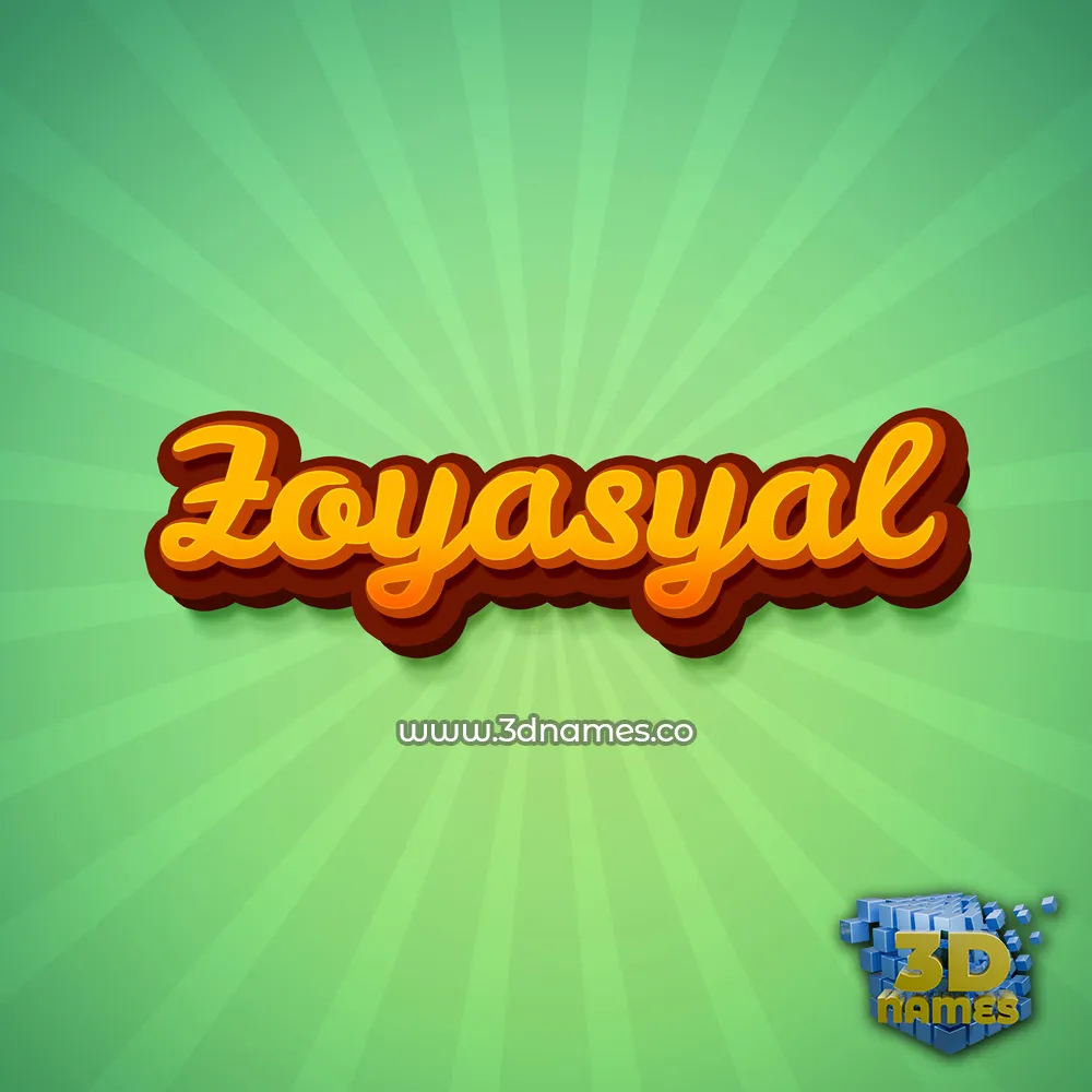 zoyasyal in Green Rays style - 3D name wallpaper