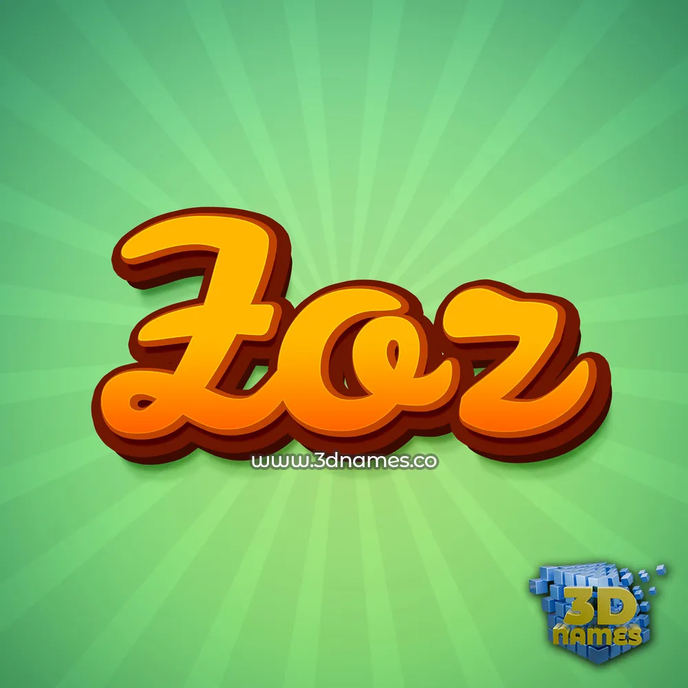 zoz in Green Rays style - 3D name wallpaper