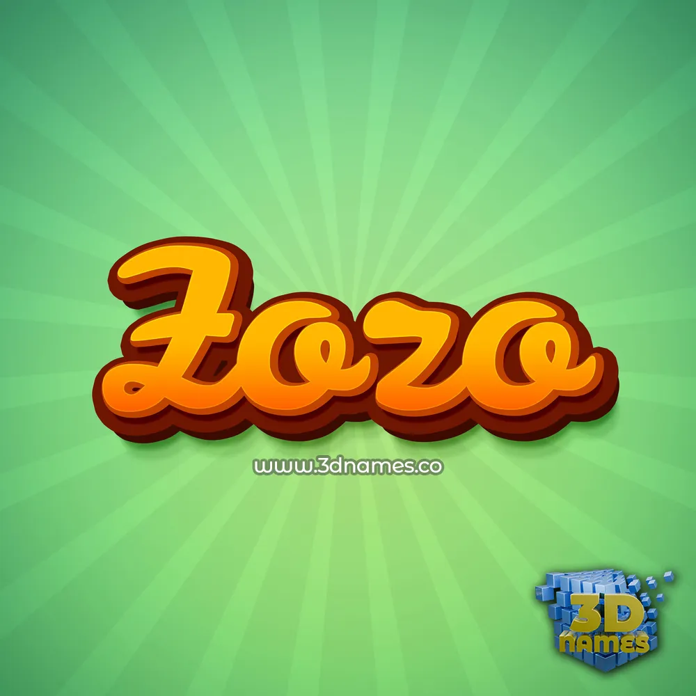 zozo in Green Rays style - 3D name wallpaper