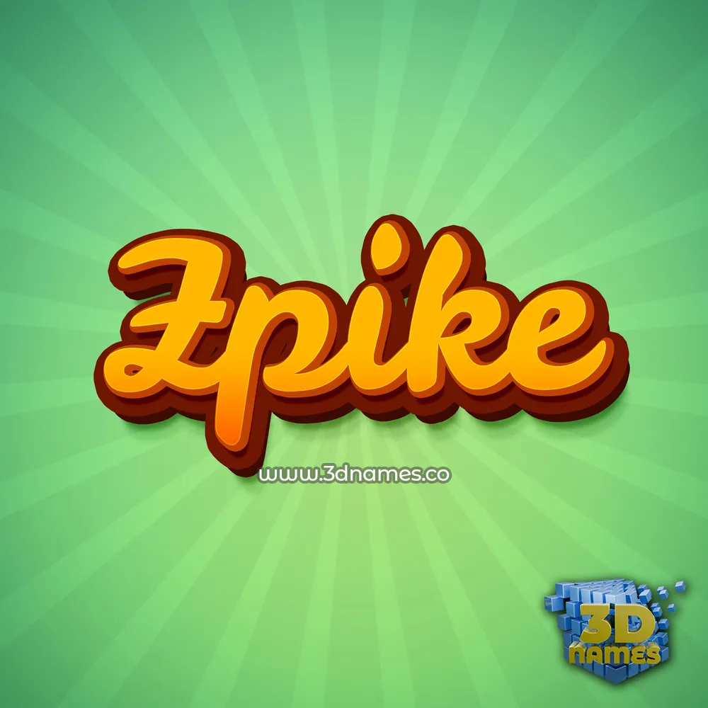 zpike in Green Rays style - 3D name wallpaper