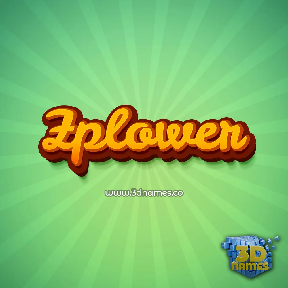 zplower in Green Rays style - 3D name wallpaper