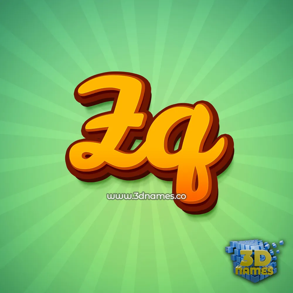 zq in Green Rays style - 3D name wallpaper