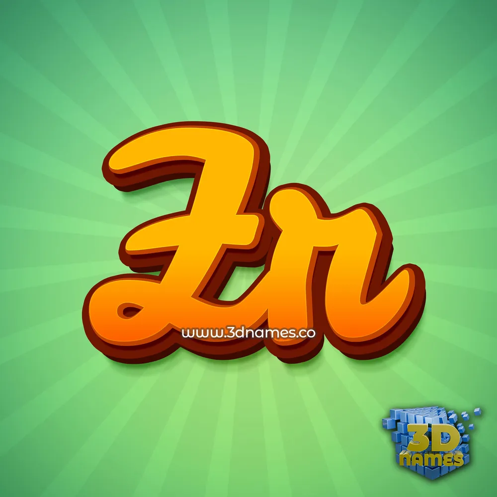 zr in Green Rays style - 3D name wallpaper
