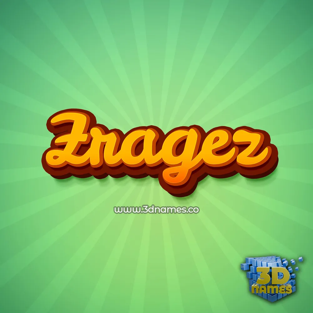 zragez in Green Rays style - 3D name wallpaper