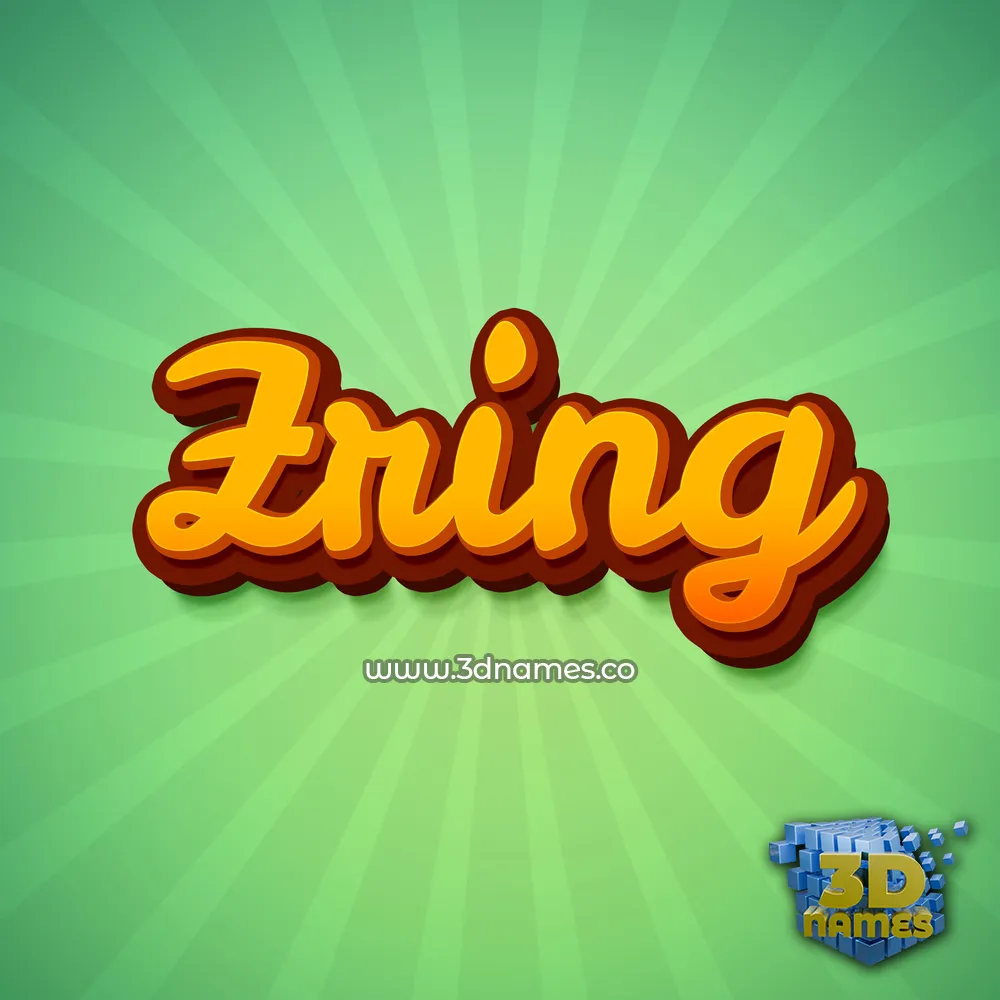 zring in Green Rays style - 3D name wallpaper