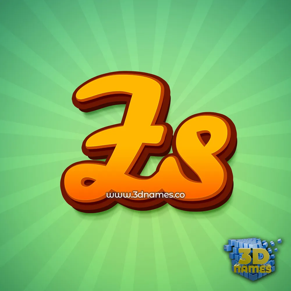 zs in Green Rays style - 3D name wallpaper
