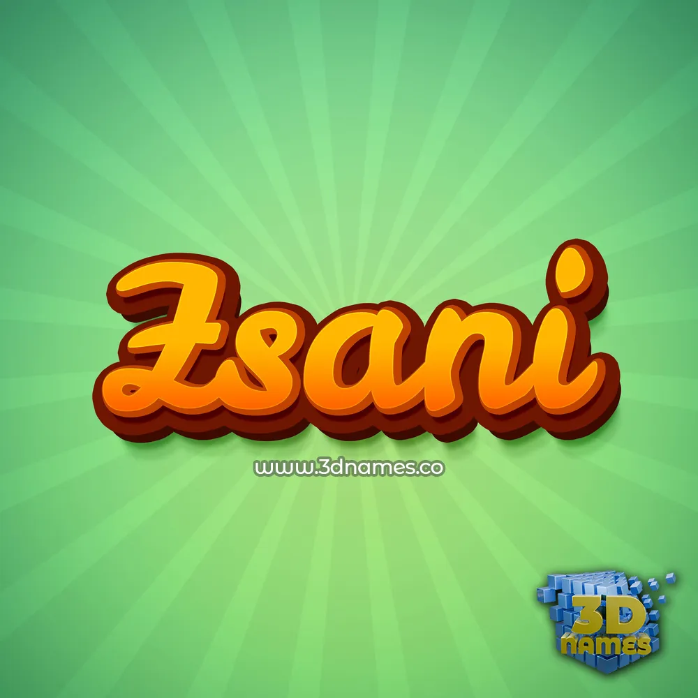 zsani in Green Rays style - 3D name wallpaper