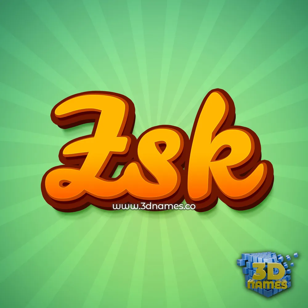 zsk in Green Rays style - 3D name wallpaper