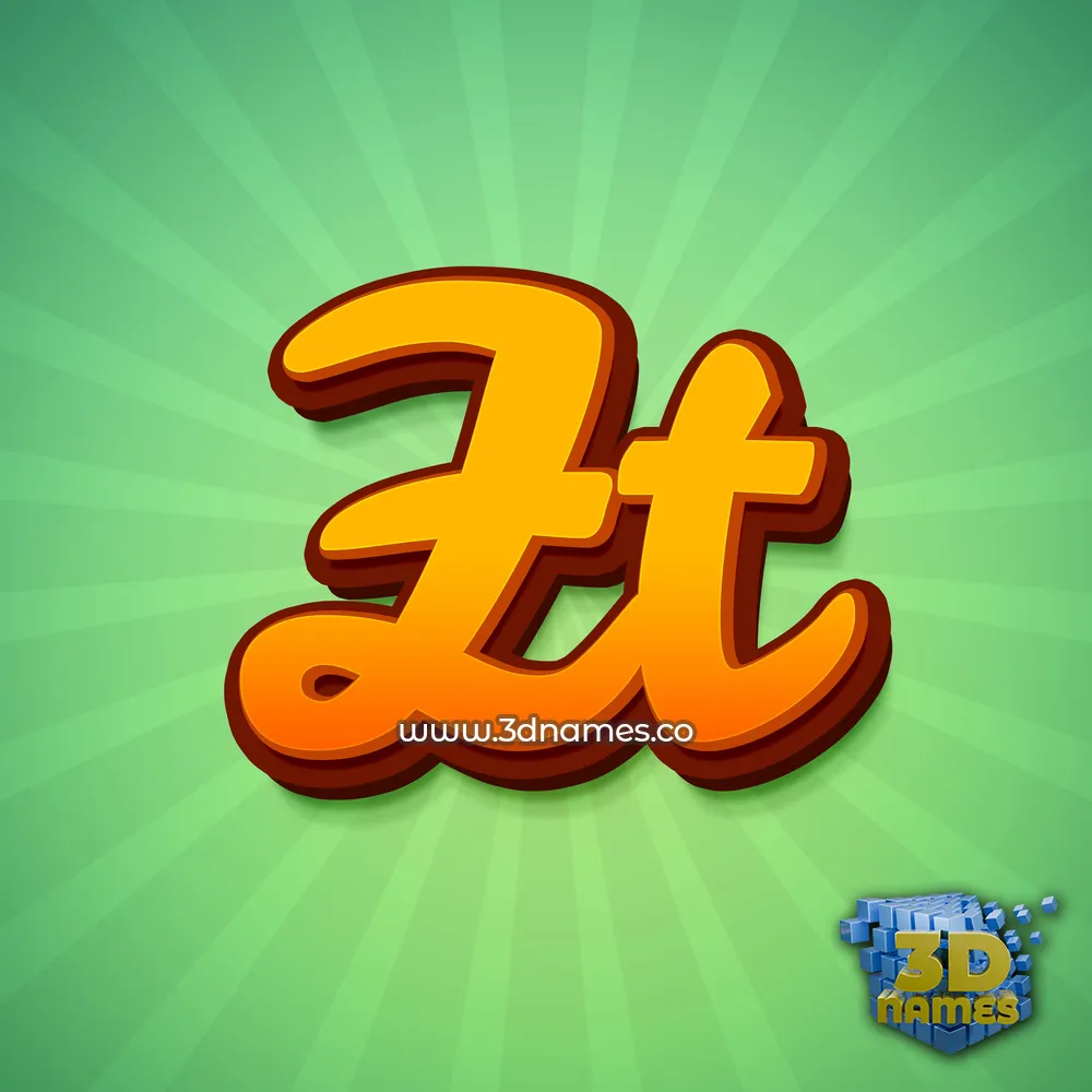 zt in Green Rays style - 3D name wallpaper