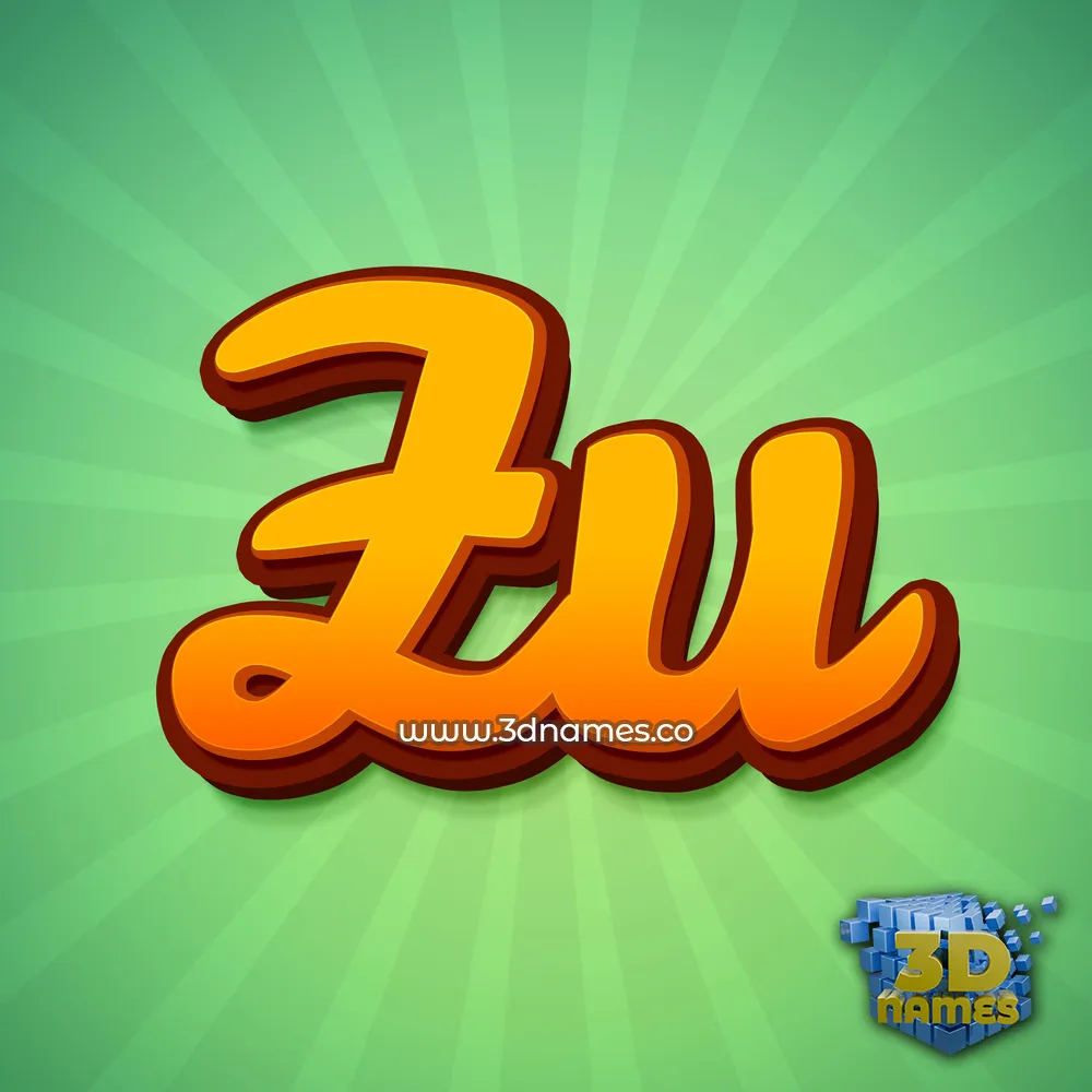 zu in Green Rays style - 3D name wallpaper