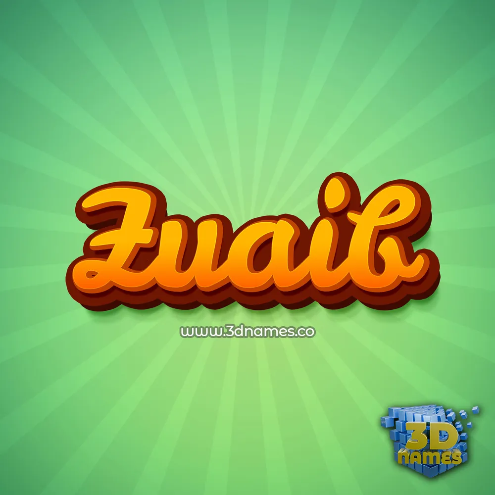 zuaib in Green Rays style - 3D name wallpaper