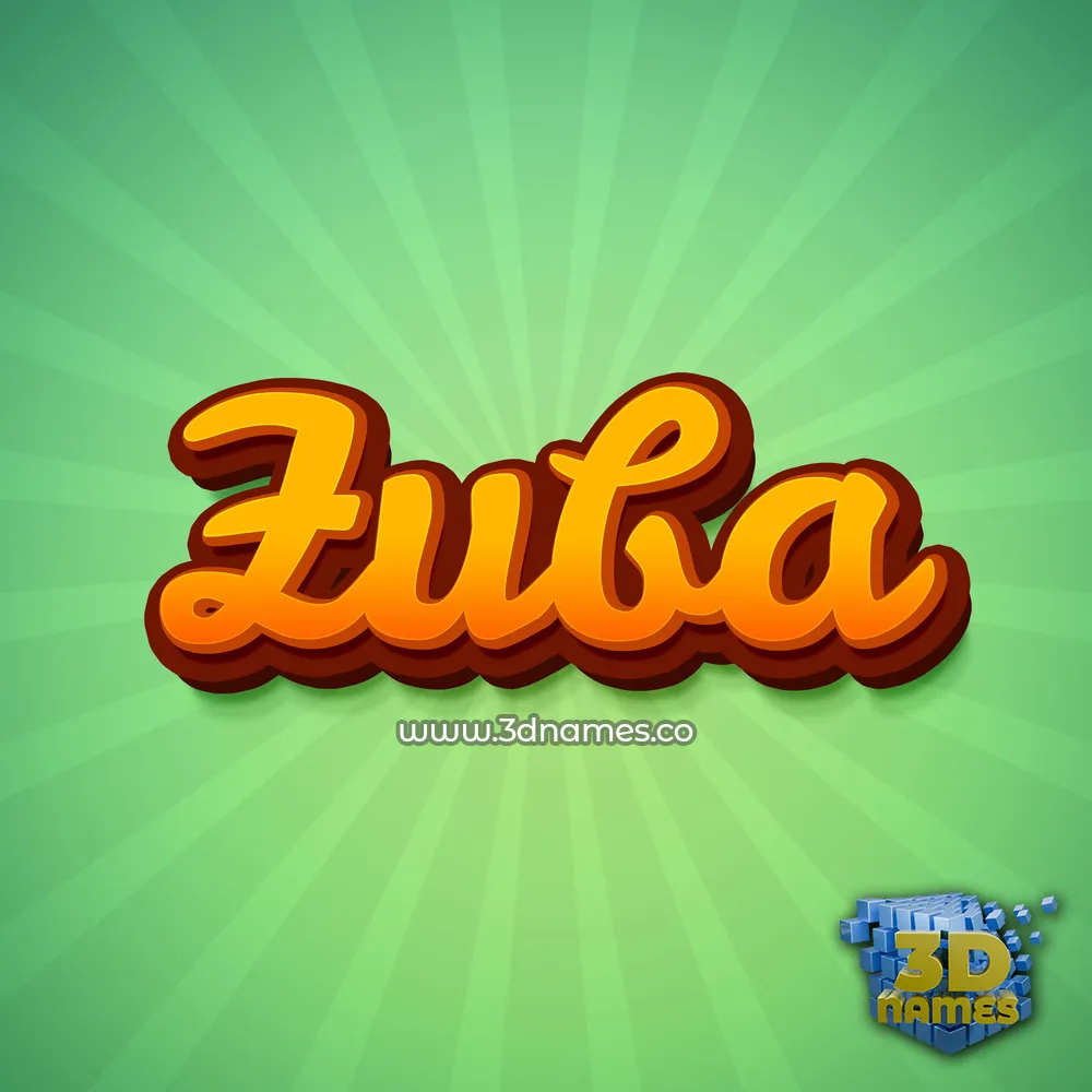 zuba in Green Rays style - 3D name wallpaper