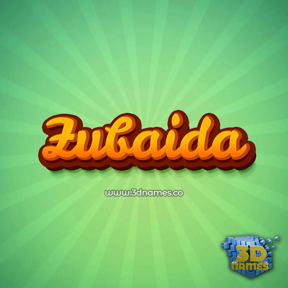 zubaida in Green Rays style - 3D name wallpaper