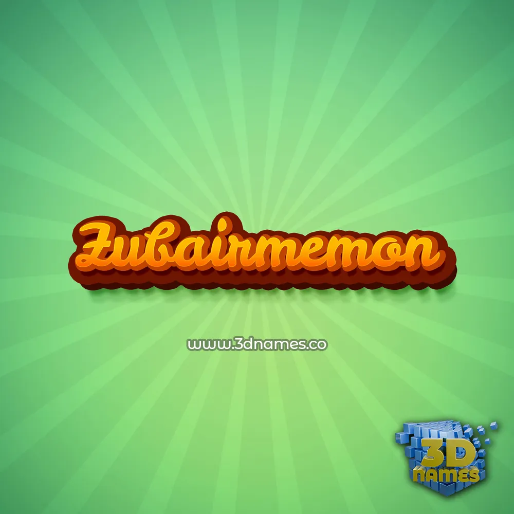zubairmemon in Green Rays style - 3D name wallpaper