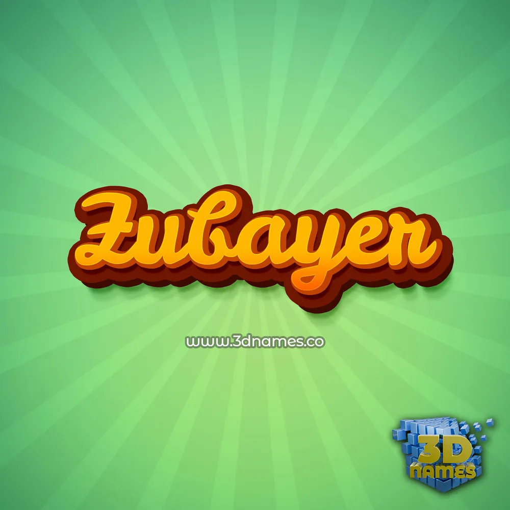 zubayer in Green Rays style - 3D name wallpaper