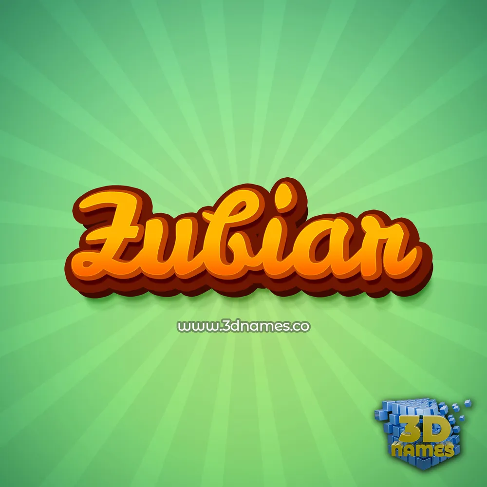 zubiar in Green Rays style - 3D name wallpaper