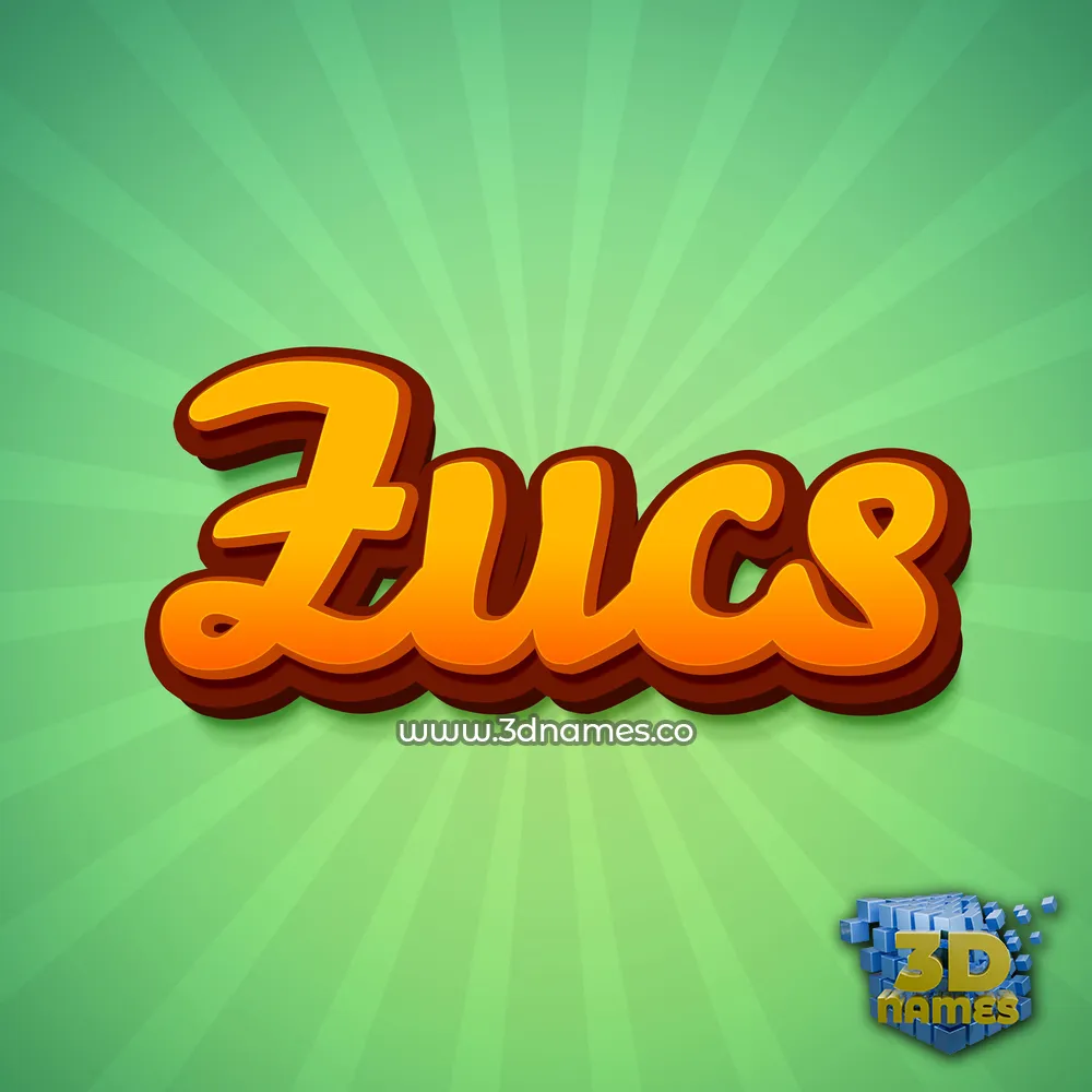 zucs in Green Rays style - 3D name wallpaper