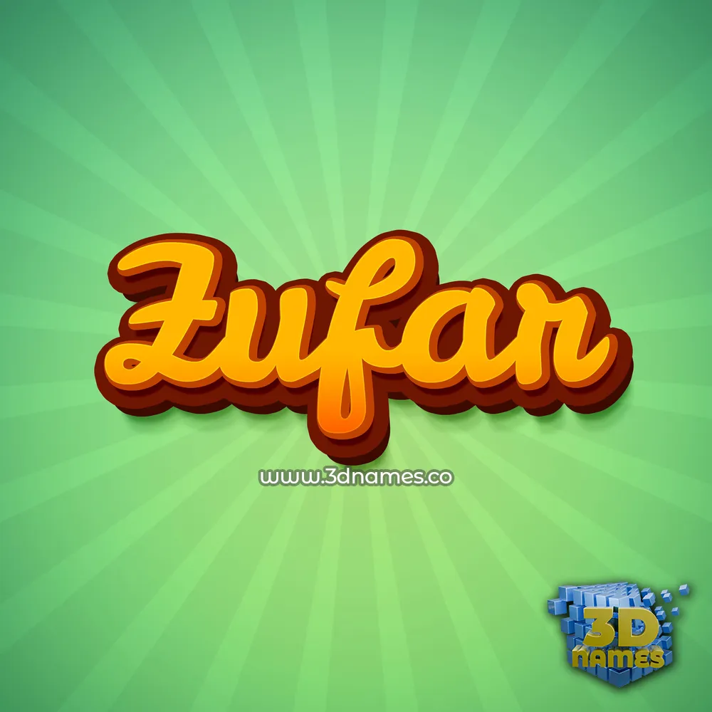 zufar in Green Rays style - 3D name wallpaper