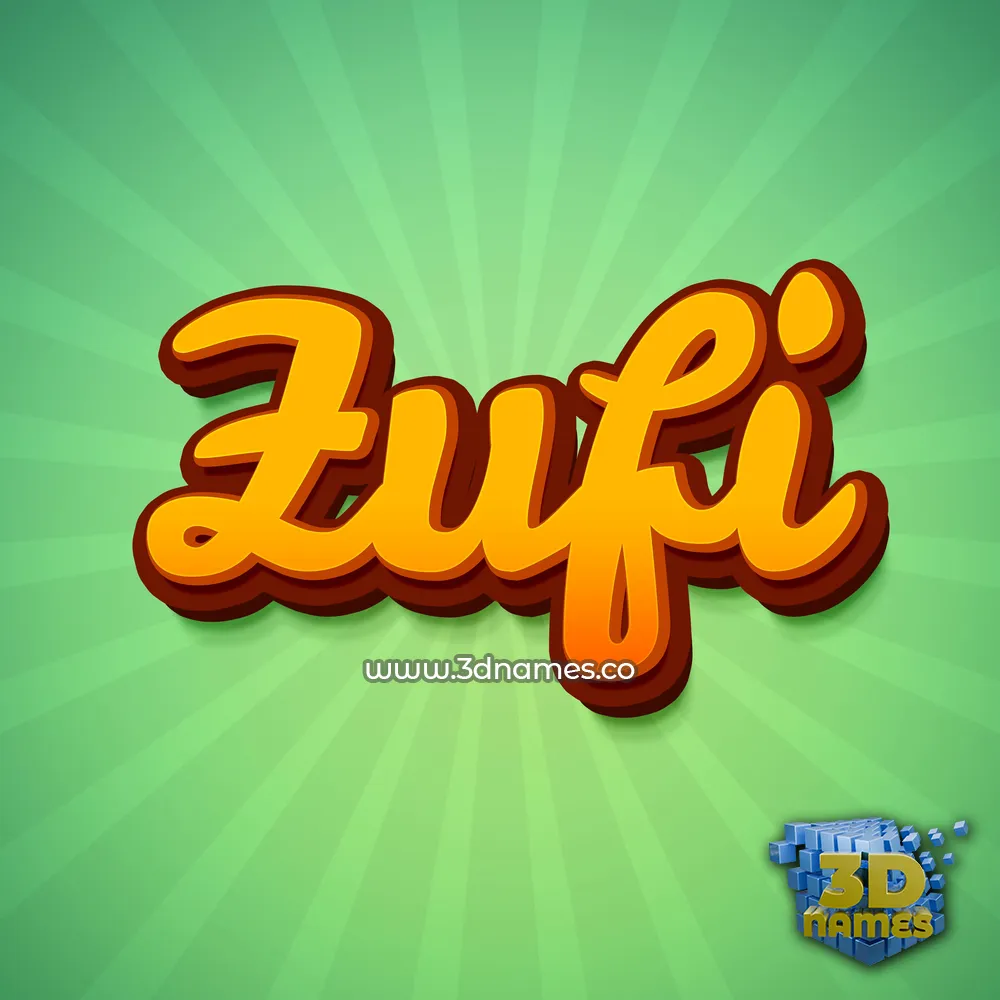 zufi in Green Rays style - 3D name wallpaper