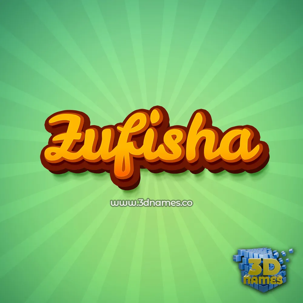 zufisha in Green Rays style - 3D name wallpaper