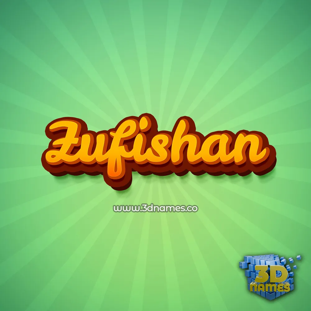 zufishan in Green Rays style - 3D name wallpaper