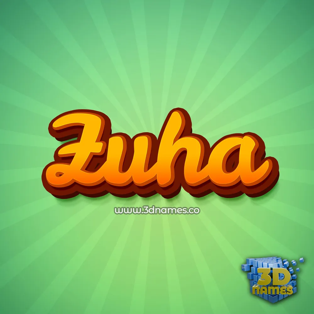 zuha in Green Rays style - 3D name wallpaper