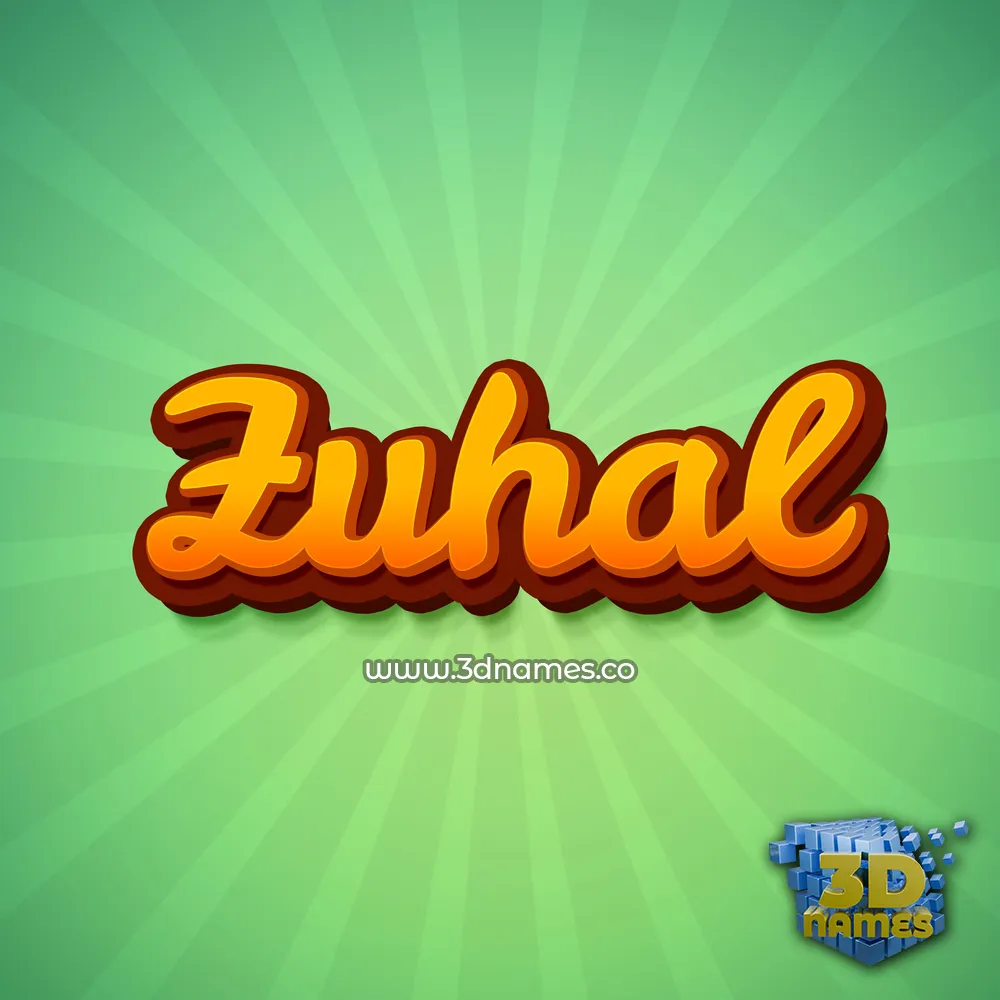 zuhal in Green Rays style - 3D name wallpaper