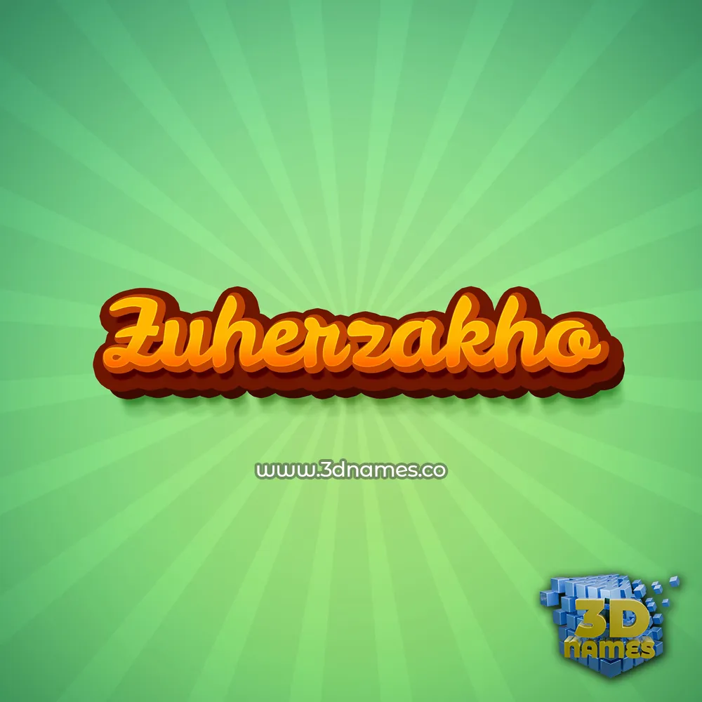 zuherzakho in Green Rays style - 3D name wallpaper