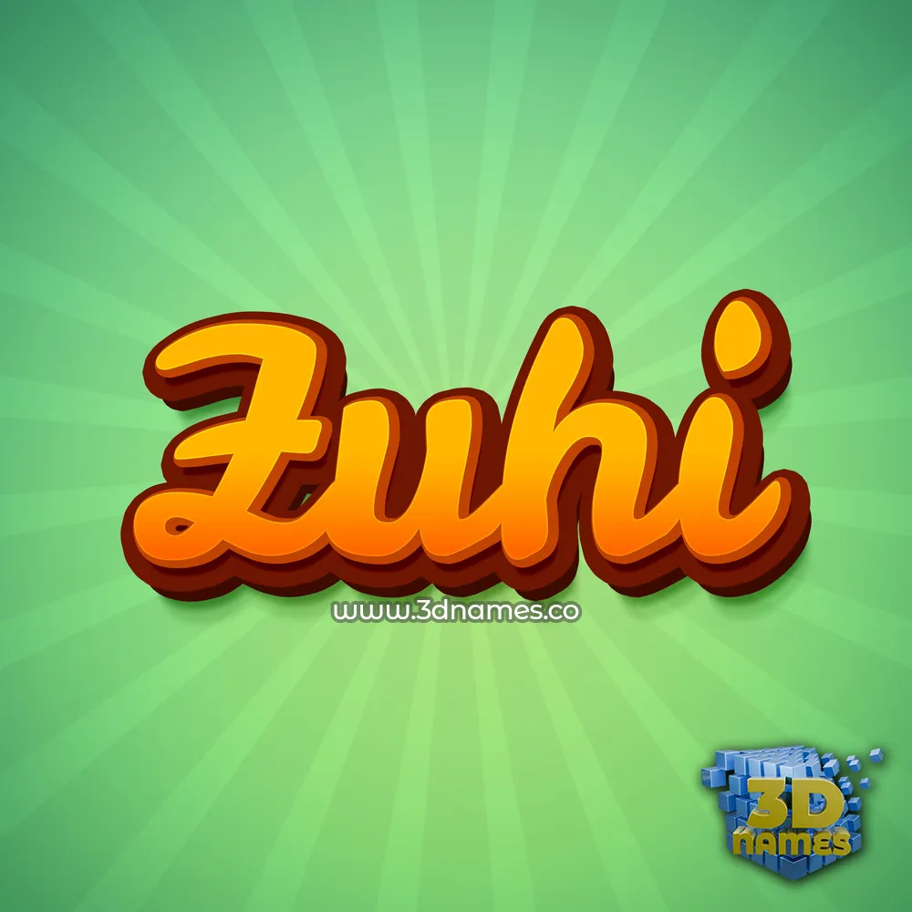 zuhi in Green Rays style - 3D name wallpaper