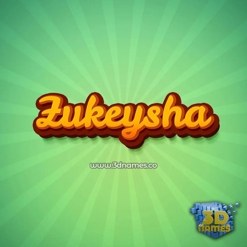zukeysha in Green Rays style - 3D name wallpaper