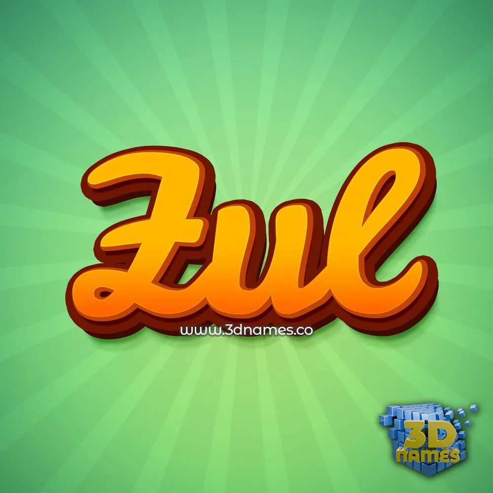 zul in Green Rays style - 3D name wallpaper