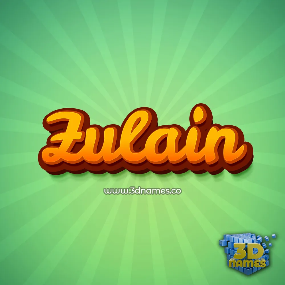 zulain in Green Rays style - 3D name wallpaper