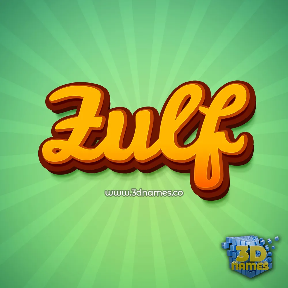 zulf in Green Rays style - 3D name wallpaper