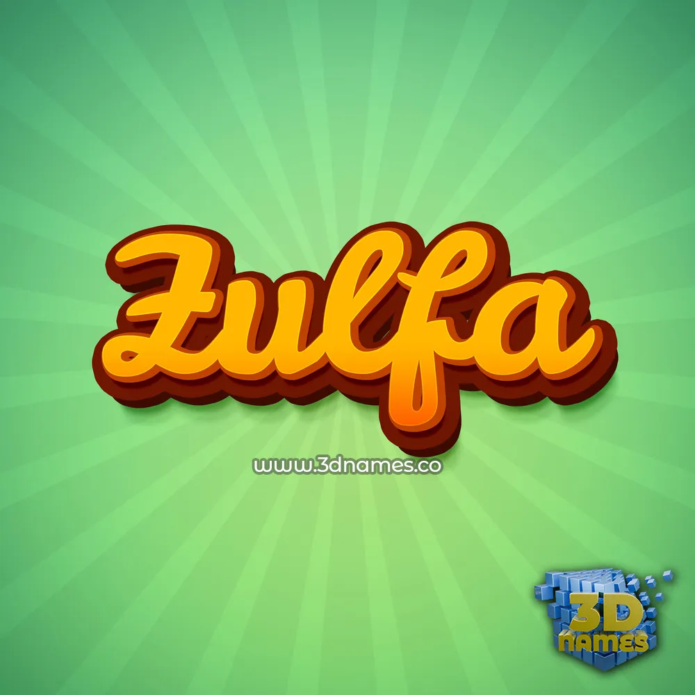 zulfa in Green Rays style - 3D name wallpaper