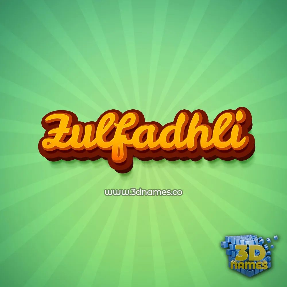 zulfadhli in Green Rays style - 3D name wallpaper